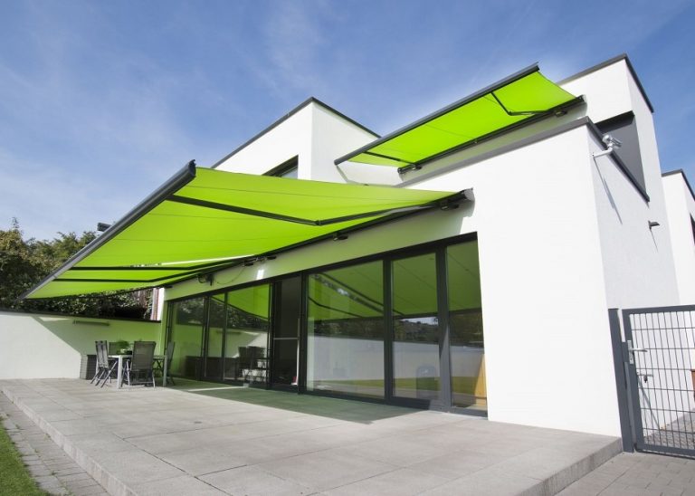 Neon awning in a modern house