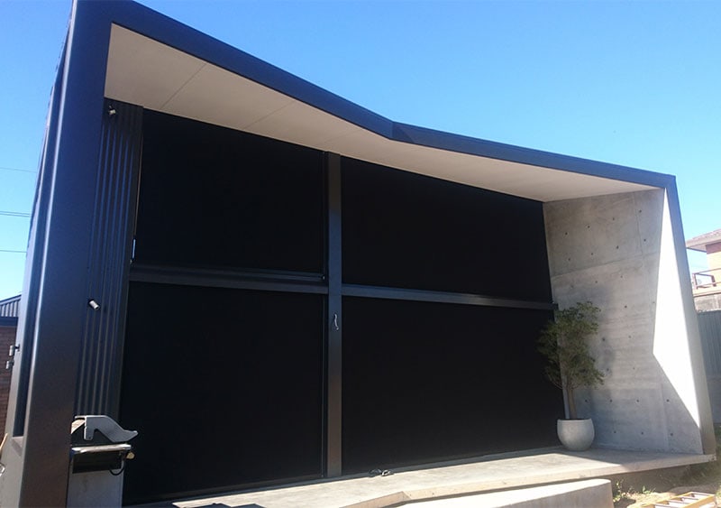 The outside look of covered blinds