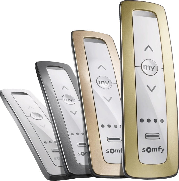 Different types of remote control featuring somfy